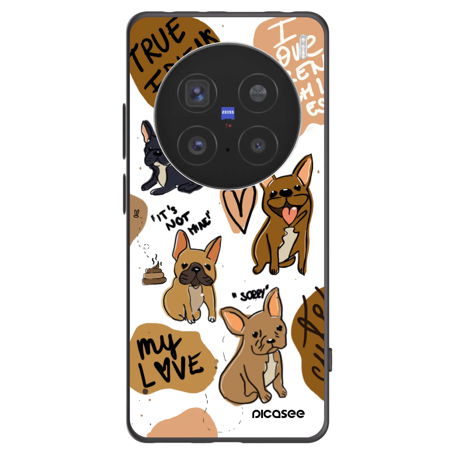 Picasee Μαύρη θήκη σιλικόνης για Vivo X200 Pro - Frenchies