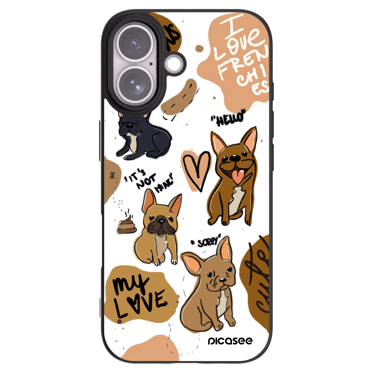 Picasee Μαύρη θήκη σιλικόνης για Apple iPhone 17 - Frenchies