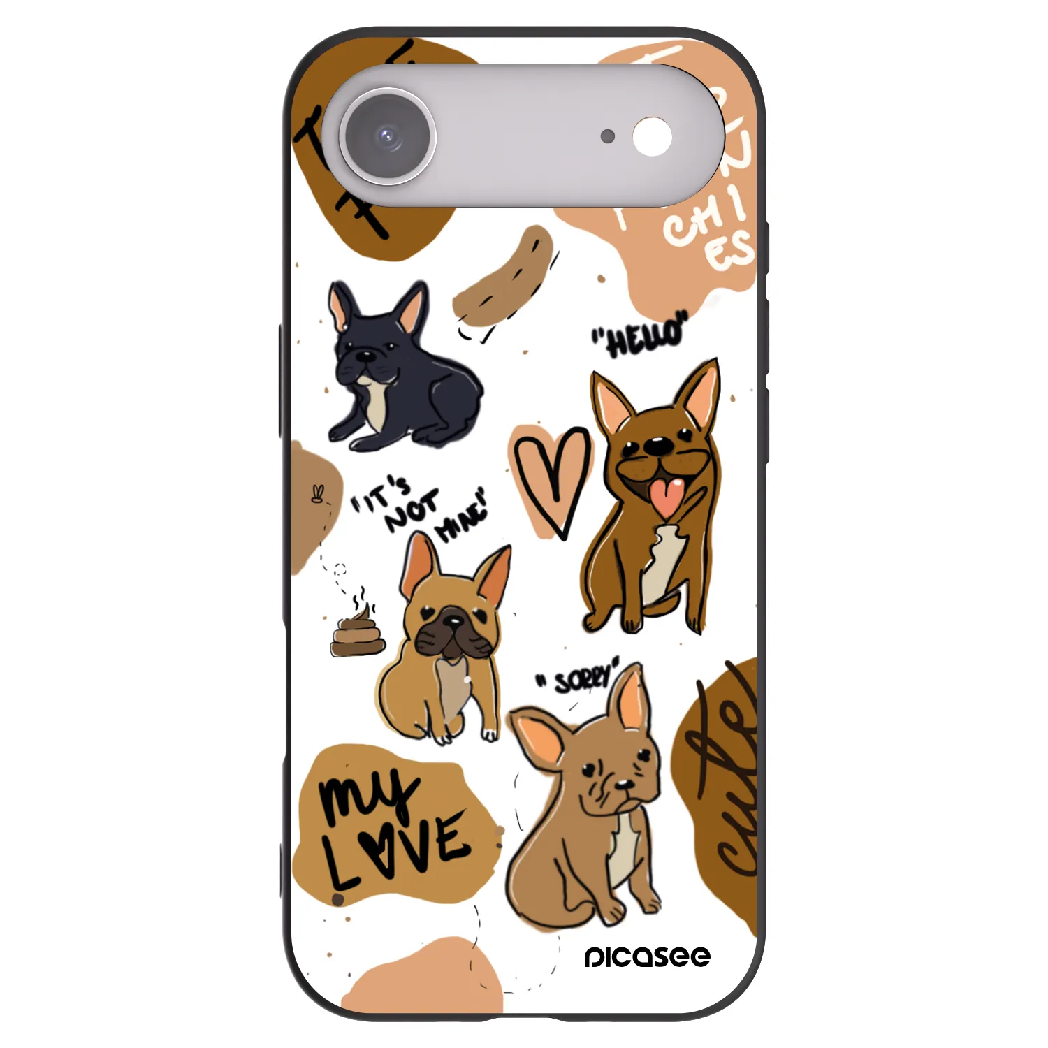 Picasee Μαύρη θήκη σιλικόνης για Apple iPhone Air - Frenchies