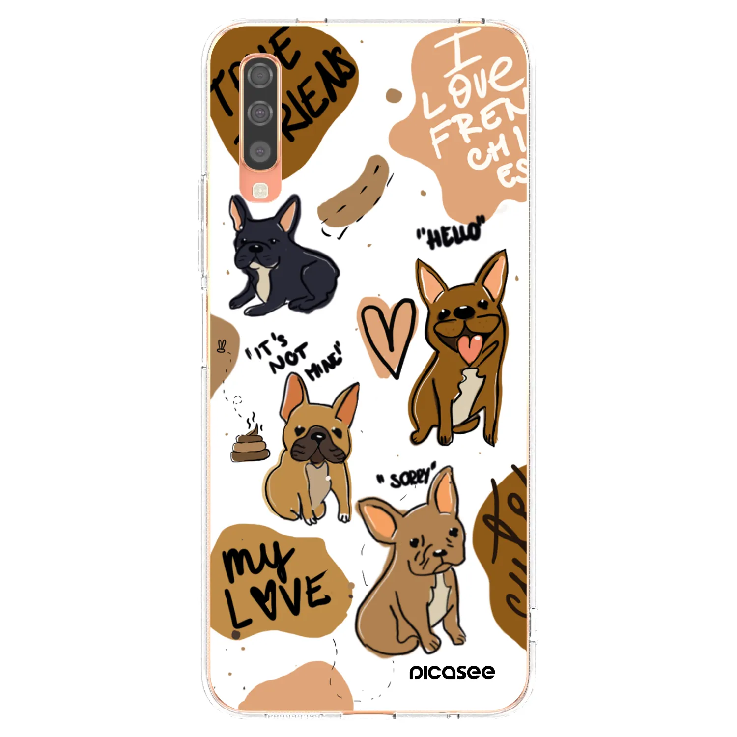 Picasee διαφανής θήκη σιλικόνης Samsung Galaxy A70 A705F - Frenchies