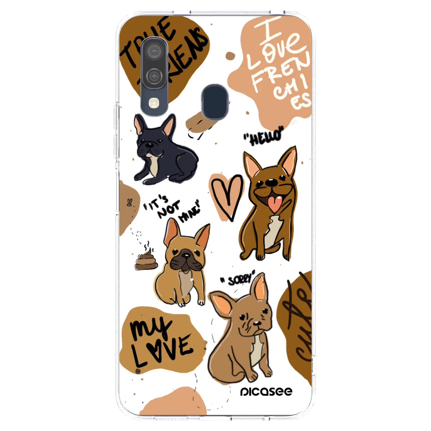 Picasee διαφανής θήκη σιλικόνης Samsung Galaxy A40 A405F - Frenchies