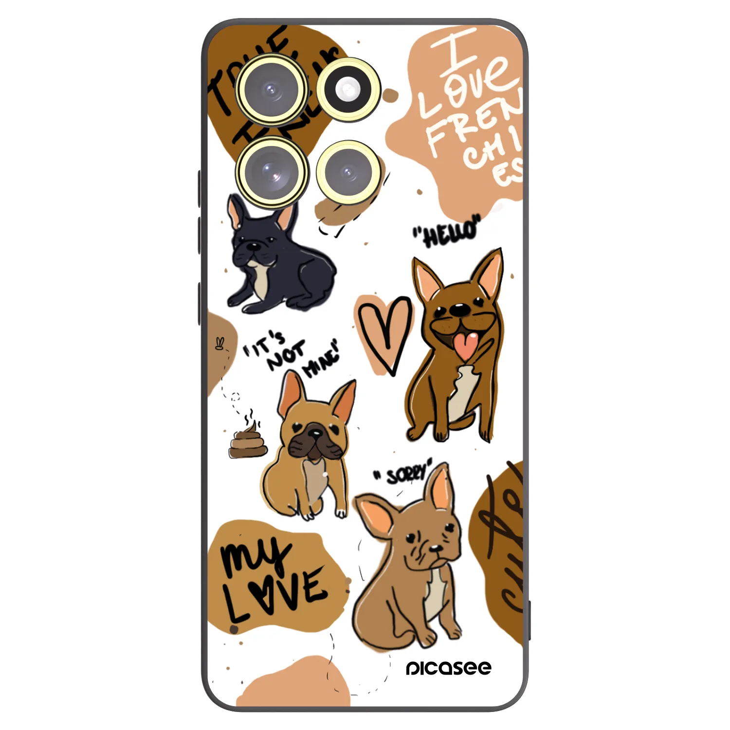 Picasee Μαύρη θήκη σιλικόνης για Motorola Moto G86 5G - Frenchies