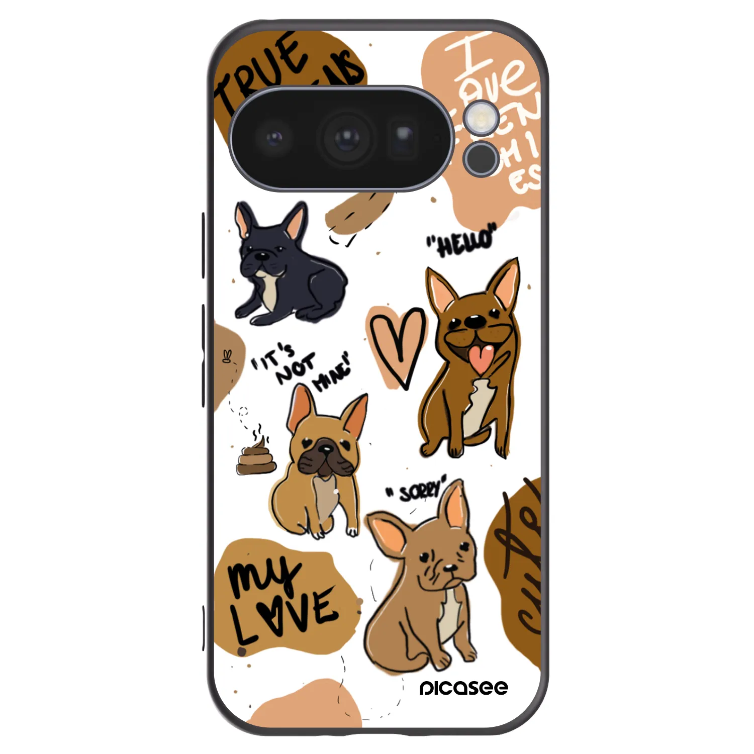 Picasee Μαύρη θήκη σιλικόνης για Google Pixel 10 Pro - Frenchies