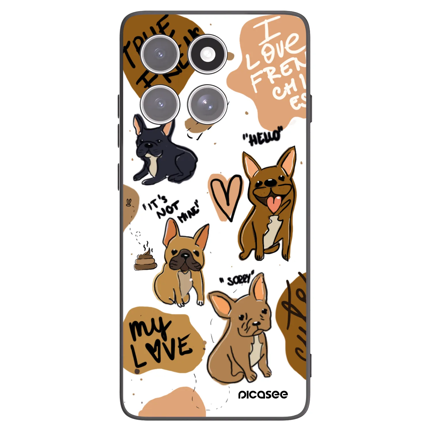 Picasee Μαύρη θήκη σιλικόνης για Motorola Edge 60 Fusion - Frenchies