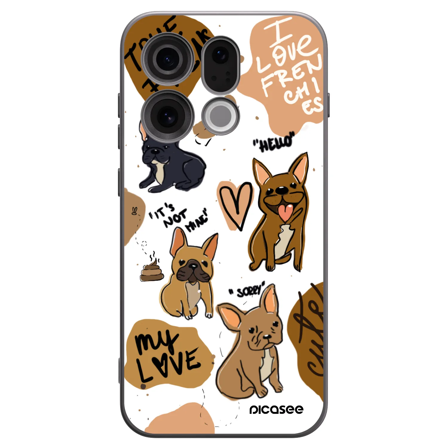 Picasee Μαύρη θήκη σιλικόνης για OPPO Find X9 - Frenchies