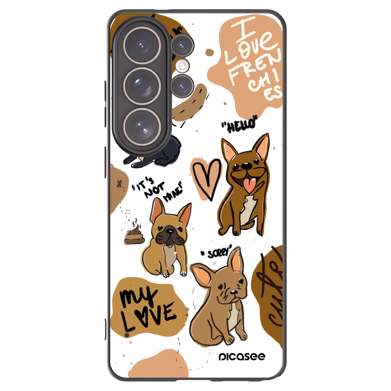 Picasee Μαύρη θήκη σιλικόνης για Samsung Galaxy S26 Ultra - Frenchies