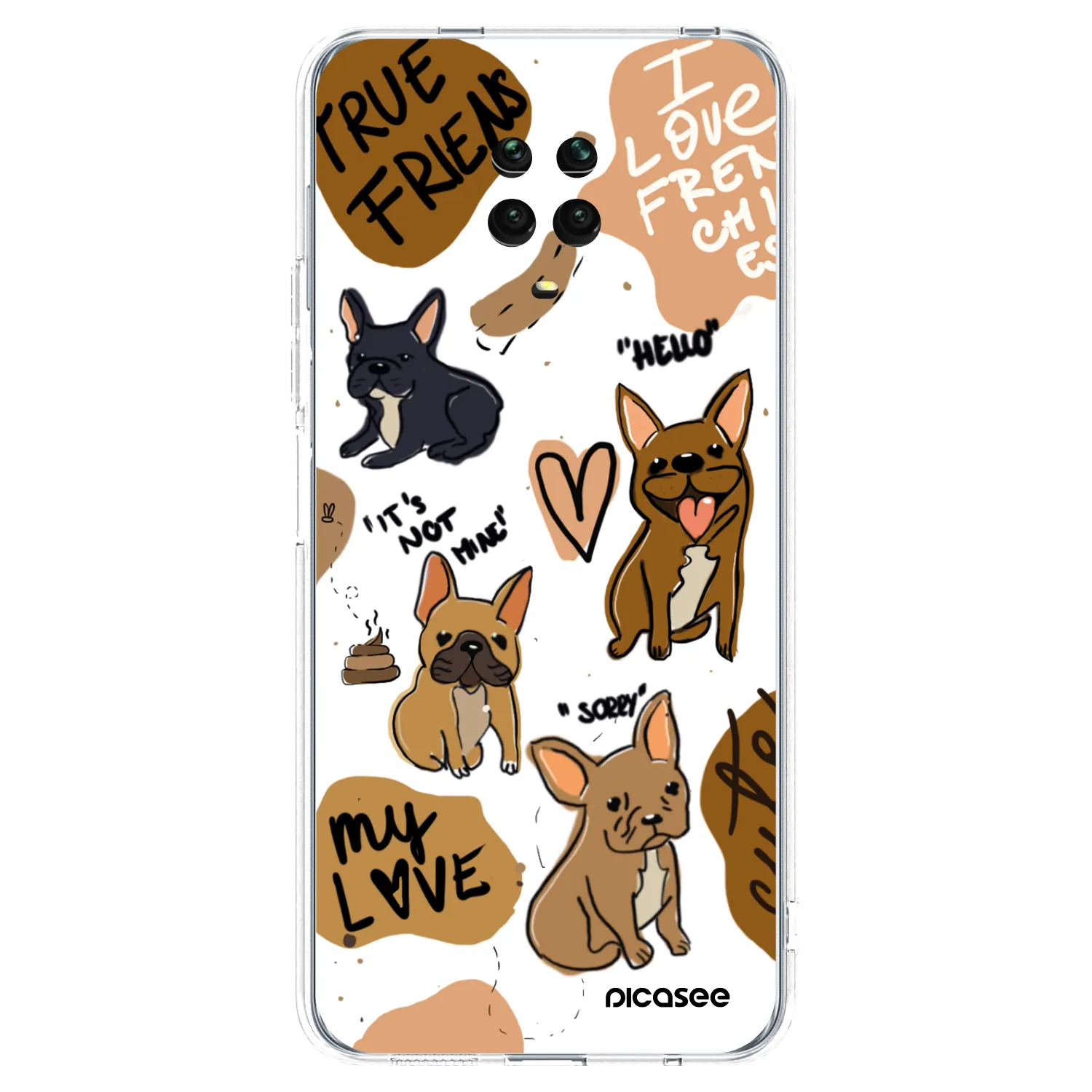 Picasee διαφανής θήκη σιλικόνης Xiaomi Redmi Note 9S - Frenchies