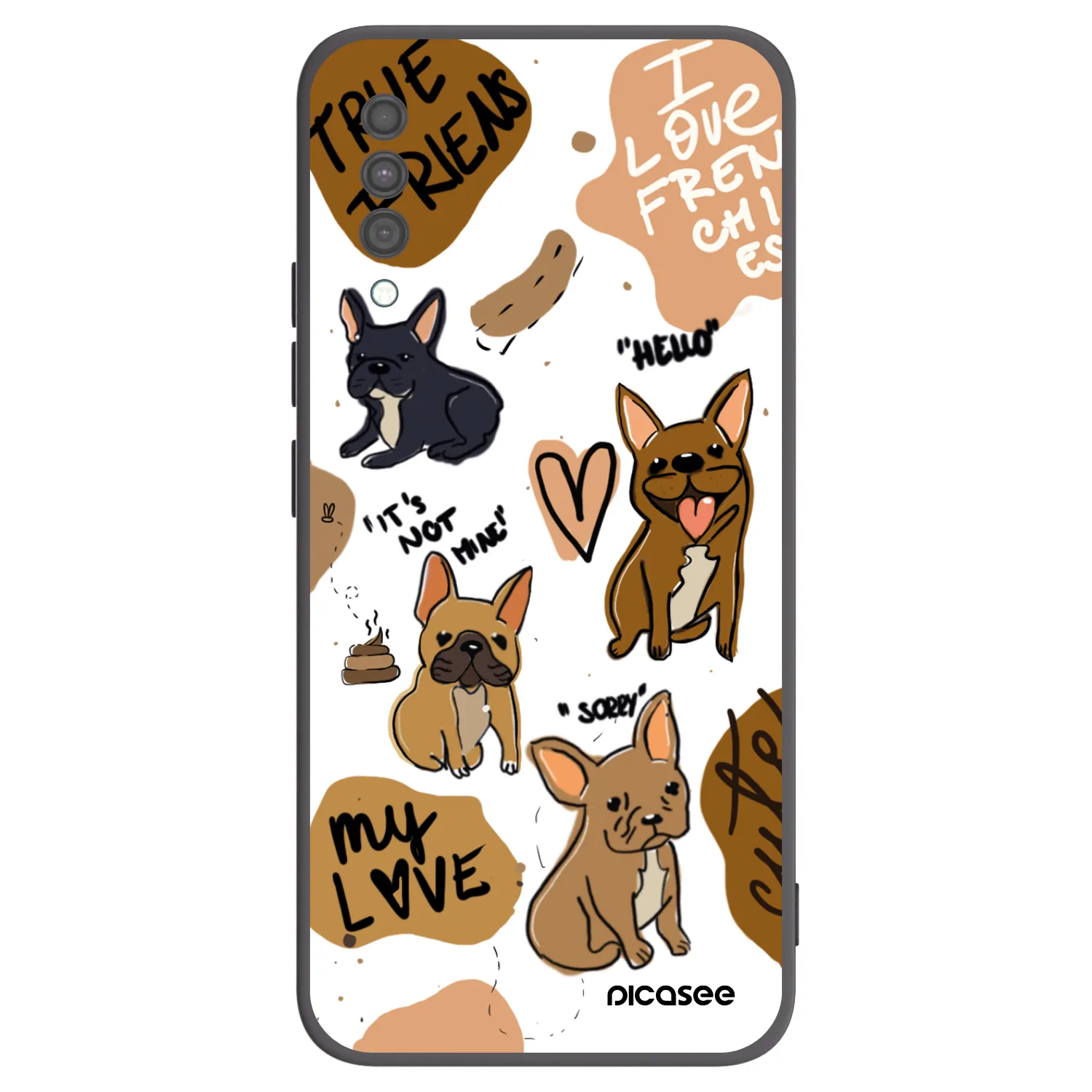 Picasee Μαύρη θήκη σιλικόνης για Samsung Galaxy A30s A307F - Frenchies