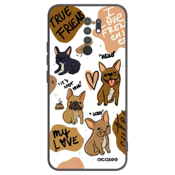 Picasee Μαύρη θήκη σιλικόνης για Xiaomi Redmi 9 - Frenchies