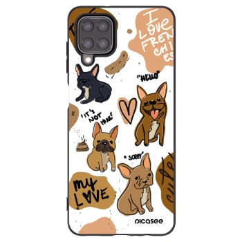 Picasee Μαύρη θήκη σιλικόνης για Samsung Galaxy A12 A125F - Frenchies