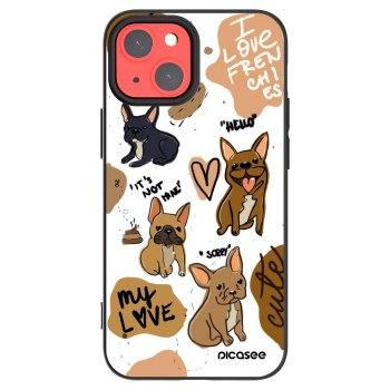 Picasee Μαύρη θήκη σιλικόνης για Apple iPhone 13 mini - Frenchies