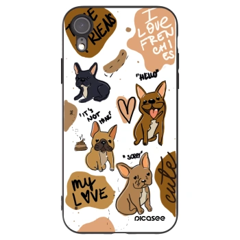 Picasee Μαύρη θήκη σιλικόνης για Apple iPhone XR - Frenchies