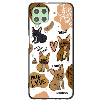 Picasee Μαύρη θήκη σιλικόνης για Samsung Galaxy A22 A225F 4G - Frenchies