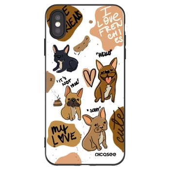 Picasee Μαύρη θήκη σιλικόνης για Apple iPhone XS Max - Frenchies
