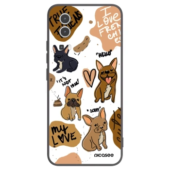Picasee Μαύρη θήκη σιλικόνης για Vivo Y72 5G - Frenchies