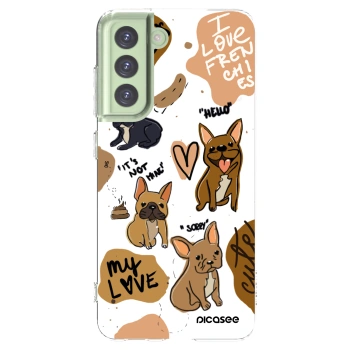 Picasee διαφανής θήκη σιλικόνης Samsung Galaxy S21 FE 5G - Frenchies