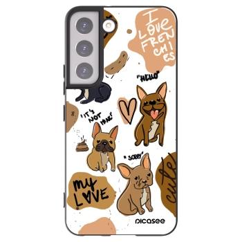 Picasee Μαύρη θήκη σιλικόνης για Samsung Galaxy S22 5G - Frenchies