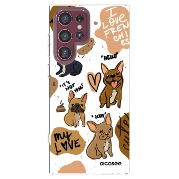 Picasee διαφανής θήκη σιλικόνης Samsung Galaxy S22 Ultra 5G - Frenchies