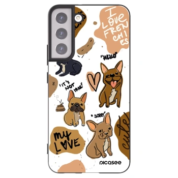 Picasee Μαύρη θήκη σιλικόνης για Samsung Galaxy S22+ 5G - Frenchies