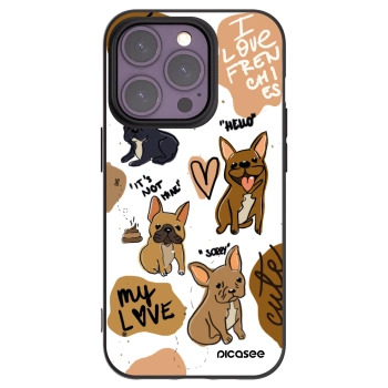 Picasee Μαύρη θήκη σιλικόνης για Apple iPhone 14 Pro - Frenchies
