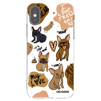 Picasee διαφανής θήκη σιλικόνης Apple iPhone X/XS - Frenchies
