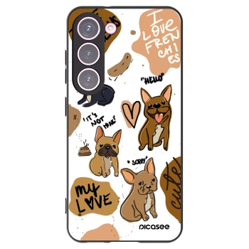 Picasee Μαύρη θήκη σιλικόνης για Samsung Galaxy S23 5G - Frenchies
