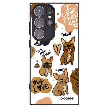 Picasee Μαύρη θήκη σιλικόνης για Samsung Galaxy S23 Ultra 5G - Frenchies