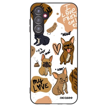 Picasee Μαύρη θήκη σιλικόνης για Samsung Galaxy A14 4G A145R - Frenchies