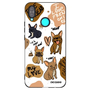 Picasee Μαύρη θήκη σιλικόνης για Huawei Nova 3 - Frenchies