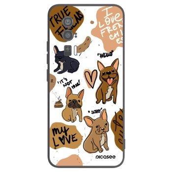 Picasee Μαύρη θήκη σιλικόνης για Xiaomi Poco F5 Pro 5G - Frenchies