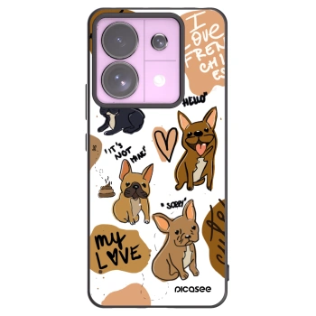 Picasee Μαύρη θήκη σιλικόνης για Xiaomi Redmi Note 13 Pro 5G - Frenchies