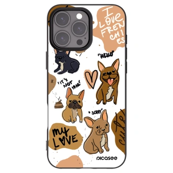 Picasee Μαύρη θήκη σιλικόνης για Apple iPhone 16 Pro Max - Frenchies