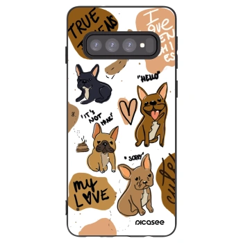 Picasee Μαύρη θήκη σιλικόνης για Samsung Galaxy S10 G973 - Frenchies
