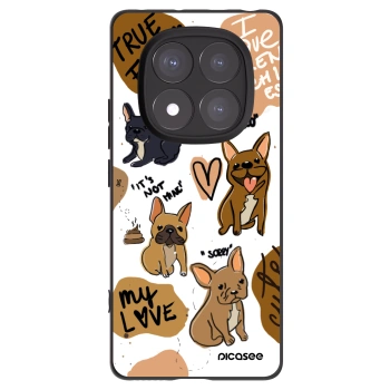 Picasee Μαύρη θήκη σιλικόνης για Xiaomi Redmi Note 14 Pro+ 5G - Frenchies