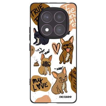 Picasee Μαύρη θήκη σιλικόνης για Xiaomi Redmi Note 14 Pro 4G - Frenchies