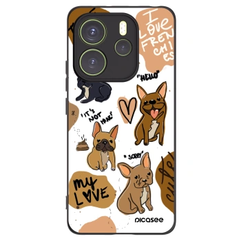 Picasee Μαύρη θήκη σιλικόνης για Xiaomi Redmi Note 14 4G - Frenchies