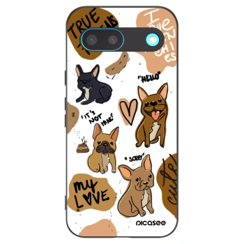 Picasee Μαύρη θήκη σιλικόνης για Google Pixel 8 - Frenchies