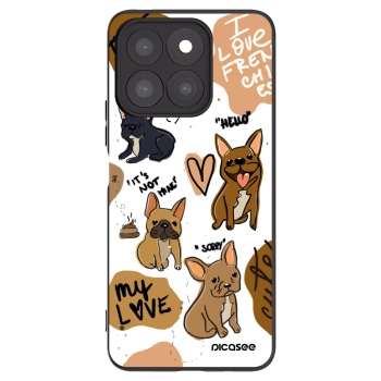 Picasee Μαύρη θήκη σιλικόνης για Honor X8c - Frenchies