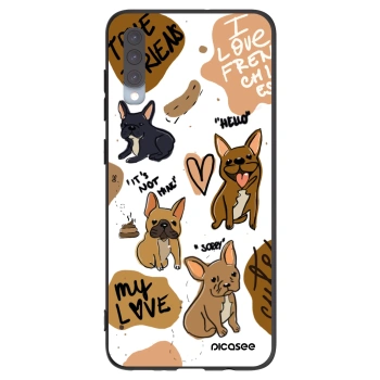 Picasee Μαύρη θήκη σιλικόνης για Samsung Galaxy A70 A705F - Frenchies