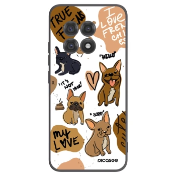 Picasee Μαύρη θήκη σιλικόνης για OnePlus 13R 5G - Frenchies