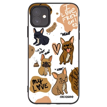 Picasee Μαύρη θήκη σιλικόνης για Apple iPhone 11 - Frenchies