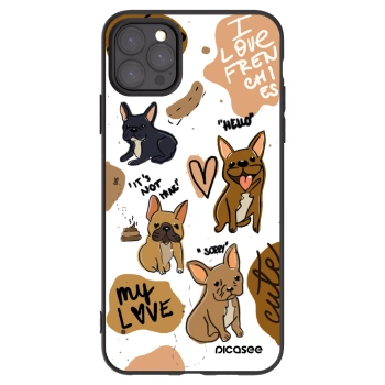 Picasee Μαύρη θήκη σιλικόνης για Apple iPhone 11 Pro Max - Frenchies