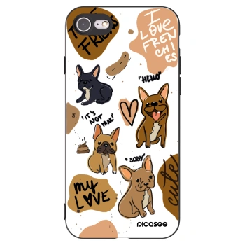 Picasee Μαύρη θήκη σιλικόνης για Apple iPhone SE 2020 - Frenchies