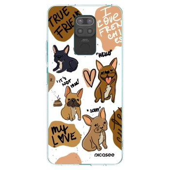 Picasee Μαύρη θήκη σιλικόνης για Xiaomi Redmi Note 9 - Frenchies