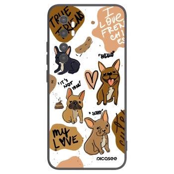 Picasee Μαύρη θήκη σιλικόνης για Xiaomi Mi Note 10 Lite - Frenchies