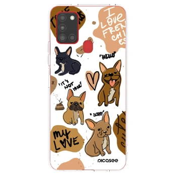Picasee διαφανής θήκη σιλικόνης Samsung Galaxy A21s - Frenchies