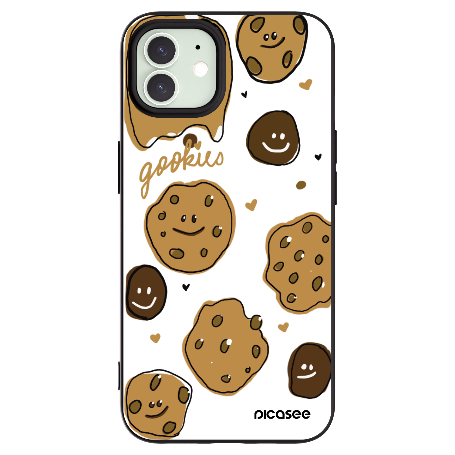 Picasee Μαύρη θήκη σιλικόνης για Apple iPhone 12 - Gookies
