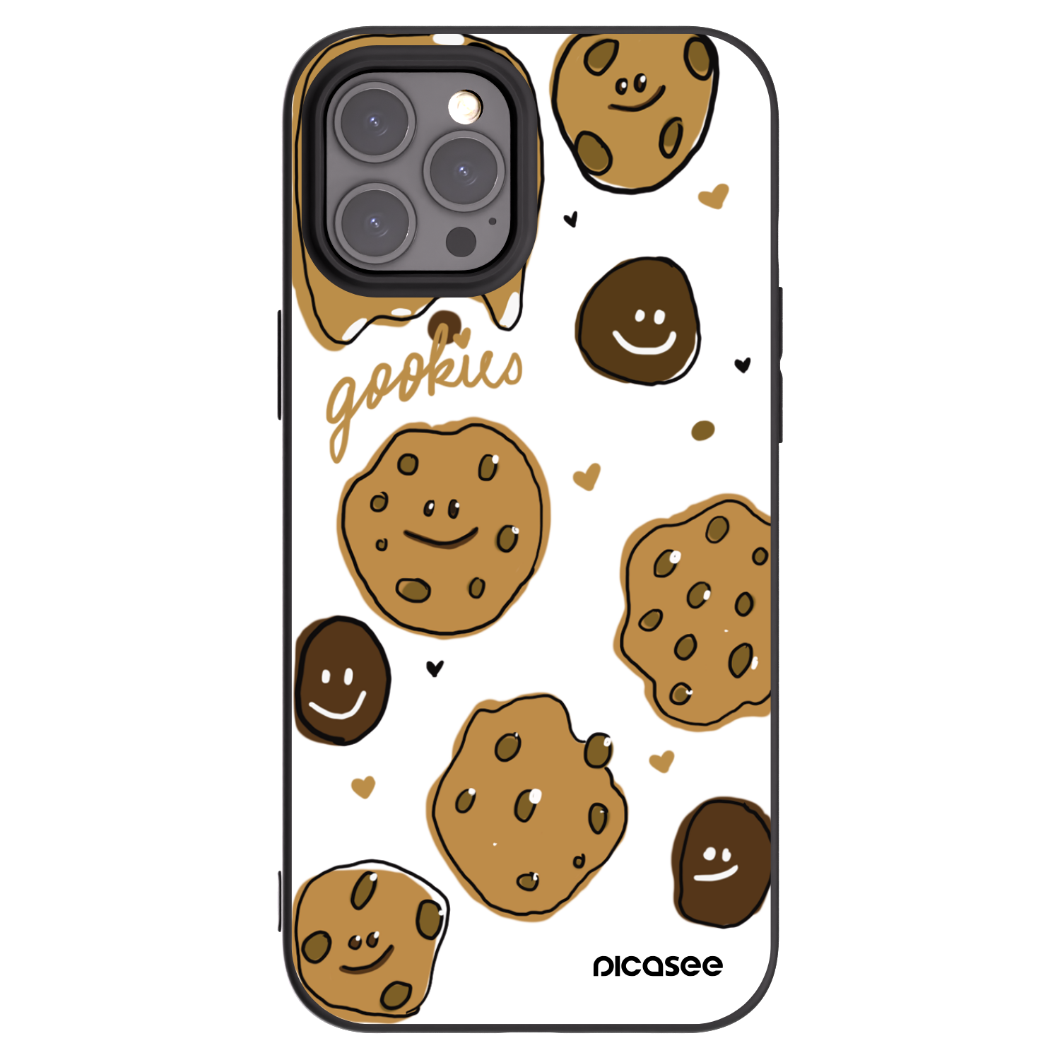 Picasee Μαύρη θήκη σιλικόνης για Apple iPhone 12 Pro Max - Gookies
