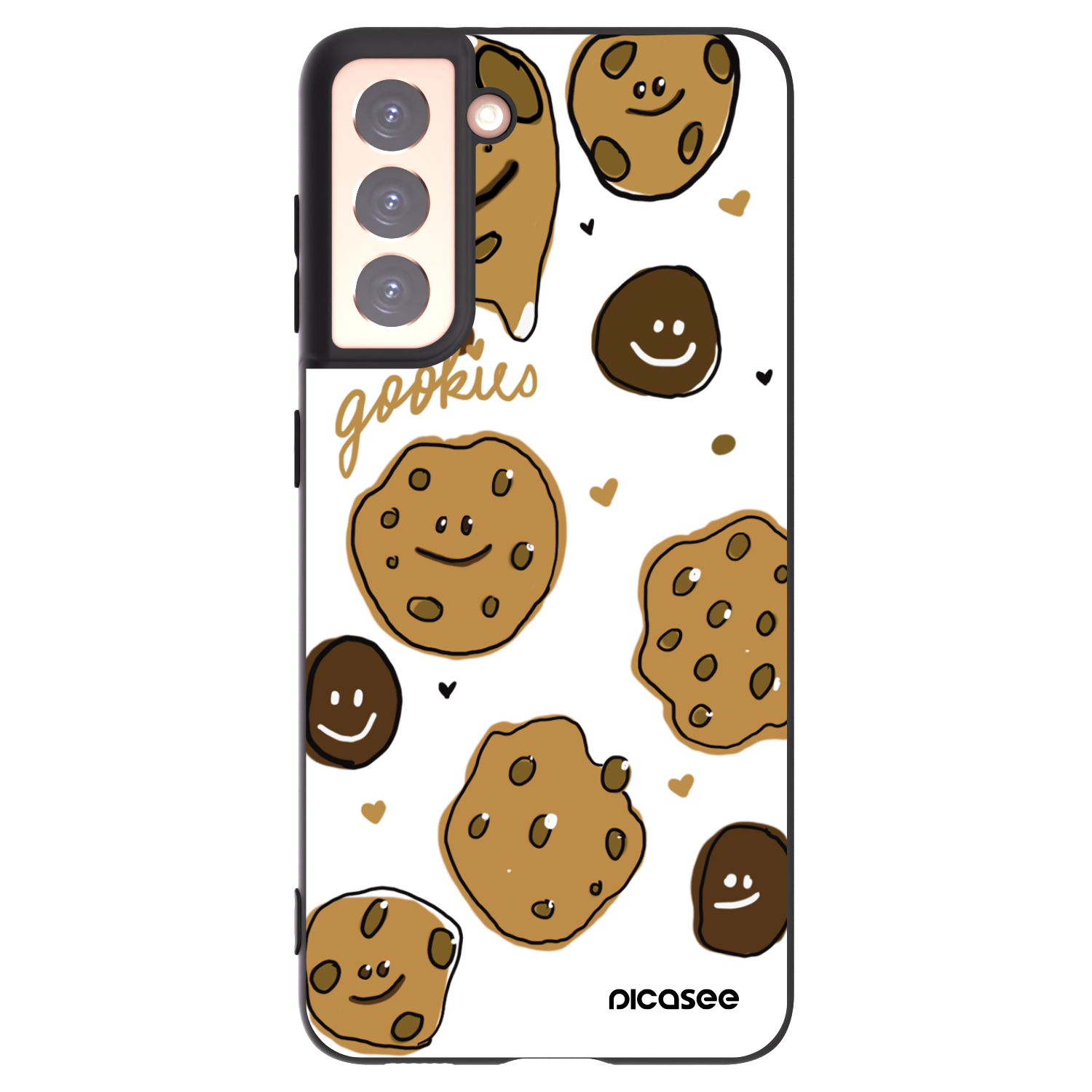 Picasee Μαύρη θήκη σιλικόνης για Samsung Galaxy S21 5G G991B - Gookies