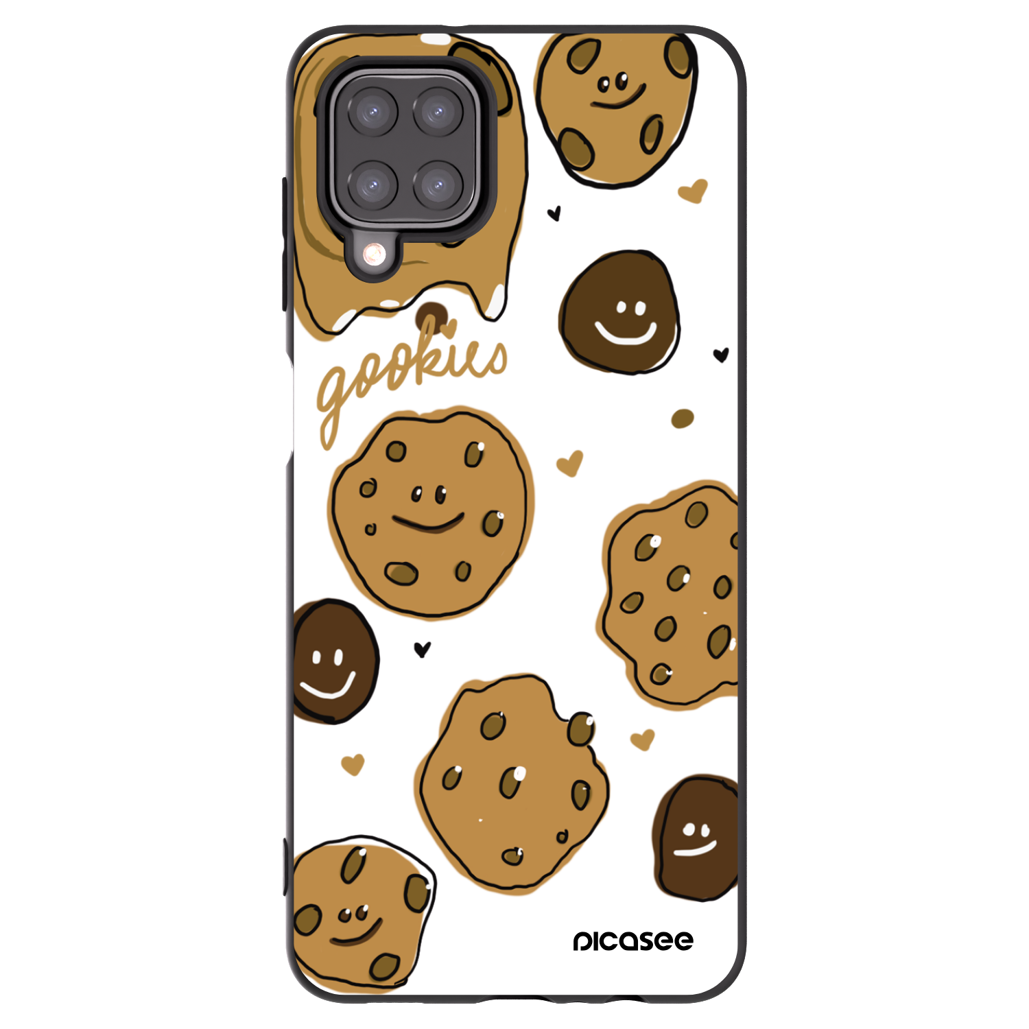 Picasee Μαύρη θήκη σιλικόνης για Samsung Galaxy A12 A125F - Gookies
